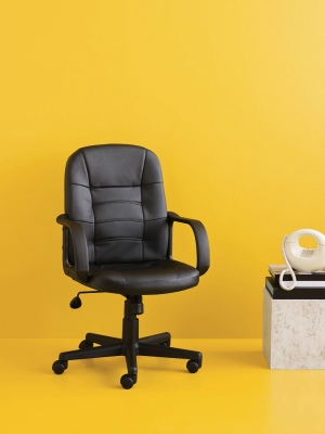 Office Chair Bonded Leather Black - Room Essentials™