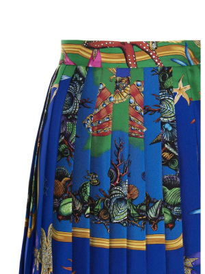 Versace Printed Pleated Skirt