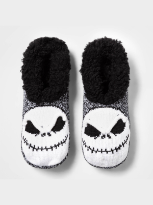 Women's Nightmare Before Christmas Pull-on Slipper Socks - Black 4-10