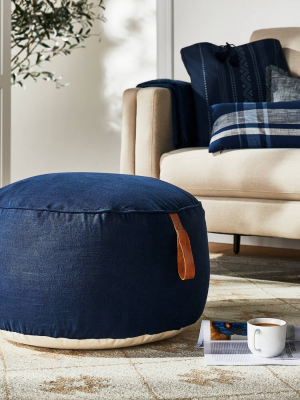 Pouf With Leather Loop Handle - Threshold™ Designed With Studio Mcgee