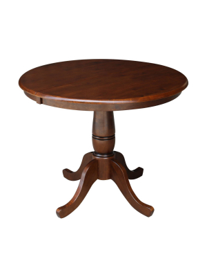 Round Pedestal 36" Dining Table With 12" Leaf - International Concepts