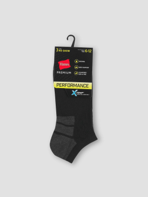 Men's Hanes Premium Performance No Show Socks 3pk - 6-12