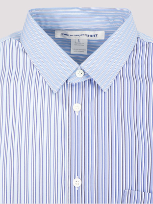 Comme Des Garçons Shirt Panelled Striped Shirt