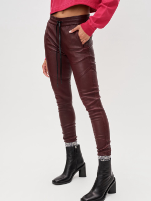 Women's Leather Escobar Pants / Bordeaux