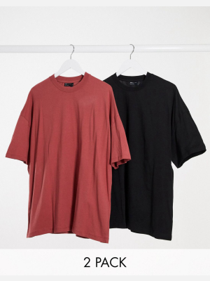 Asos Design 2 Pack Oversized T-shirt