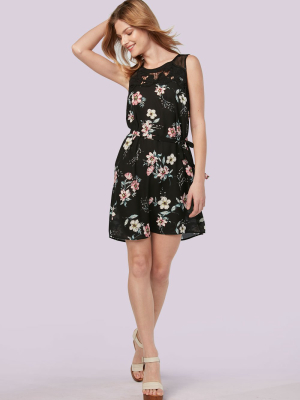 Penelope Floral Black Dress