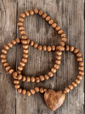 Wood Heart Prayer Beads