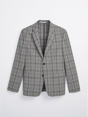 Plaid Textured Suit Jacket