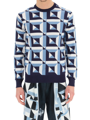 Dolce & Gabbana Geometric Intarsia Knit Sweater