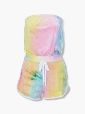 Tie-dye Strapless Romper