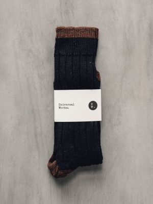 Universal Works Hike Sock, Navy