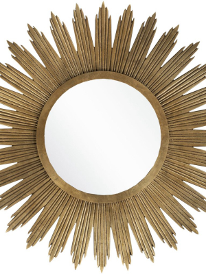 Sunburst Wall Mirror In Gold