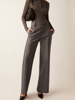 Mohair-blend Wide-leg Pants