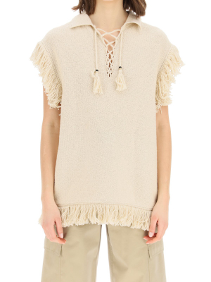 Alanui Fringe Detail Knit Top