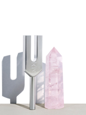 Tuning Fork & Rose Quartz Crystal