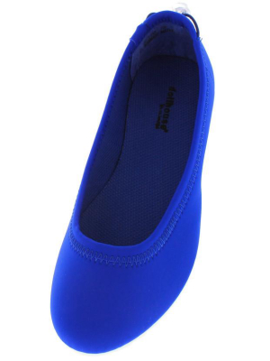 Scuba Blue Lycra White Sole Flat