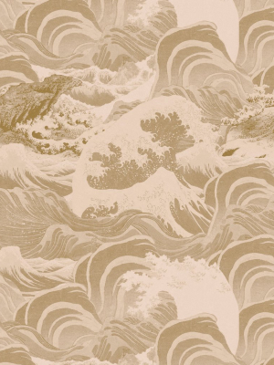 Sea Waves Wallpaper In Taupe From The Sundance Villa Collection By Mind The Gap