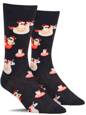 Pool Float Santa Socks | Men's