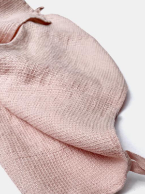 Linen Waffle Hand Towel, Pale Pink