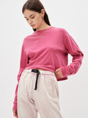 Jersey Ls Cropped Tee / Currant