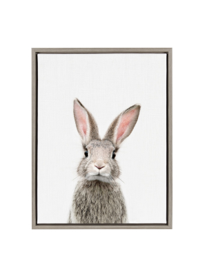 18" X 24" Sylvie Young Rabbit Framed Canvas By Amy Peterson Gray - Kate And Laurel