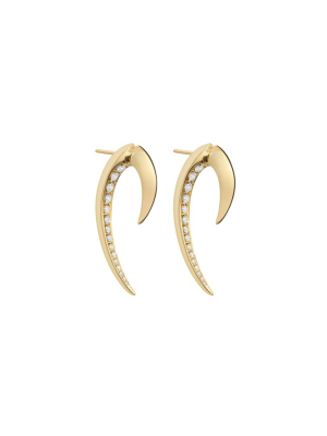 18ct Yellow Gold And Diamond Small Hook Earrings