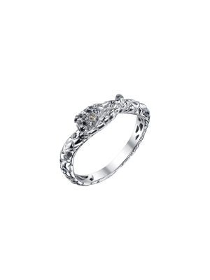 Snake Diamond Band - White Gold