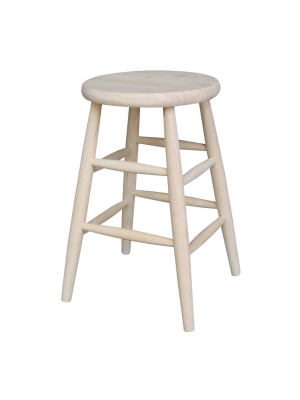 Scooped Seat Counter Height Barstool Unfinished - International Concepts