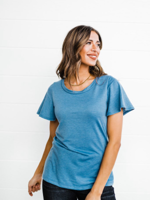 Priscilla Top In Cascade Blue