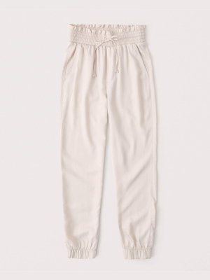 Ruffle-waist Joggers