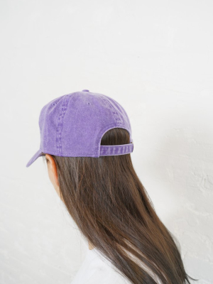 Washed Cotton 6-panel Cap Purple