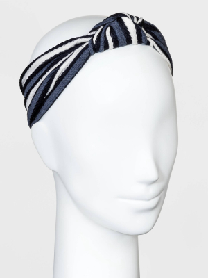 Cable Stripe Knot Headwrap - Universal Thread™ Navy