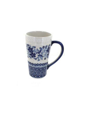 Blue Rose Polish Pottery Elizabeth Large Coffee Mug