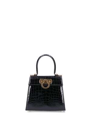 Salvatore Ferragamo Gancini Clasp Top Handle Bag