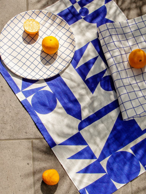 Linen Tea Towel Set In Blue
