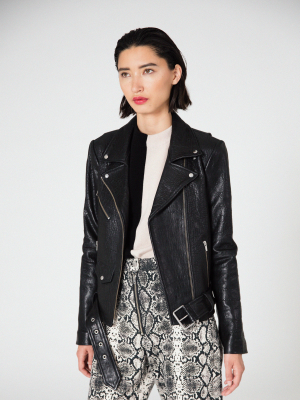 Jayne Classic Leather Jacket Black