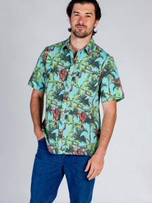 The Brass Monkey | Tropical Monkey Stretch Hawaiian Shirt