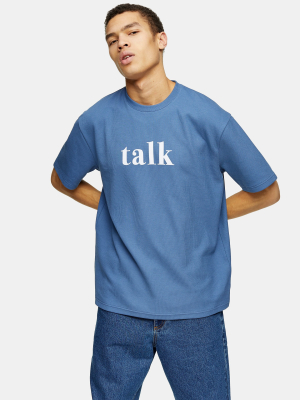 Blue Talk Print T-shirt