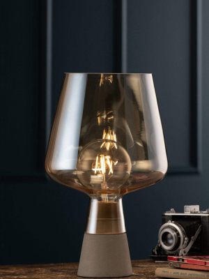 Large Glass Table Lamp - Amber