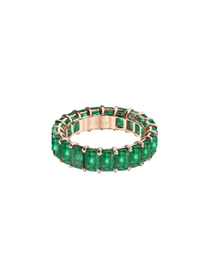 Emerald Eternity Band - Rose Gold