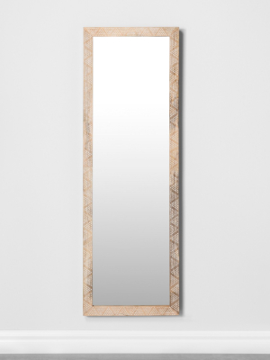 Carved Dot Natural Wood Floor Mirror - Opalhouse™