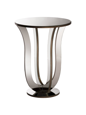 Kylie Modern And Contemporary Hollywood Regency Glamour Style Mirrored Accent Side Table - Silver - Baxton Studio