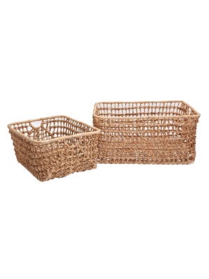 Pigeon & Poodle Ardross Baskets - Set Of 2 - Natural