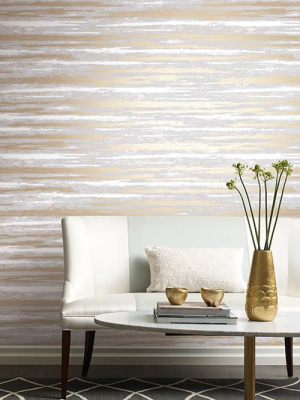 Atmosphere Wallpaper In Grey And Gold By Antonina Vella For York Wallcoverings