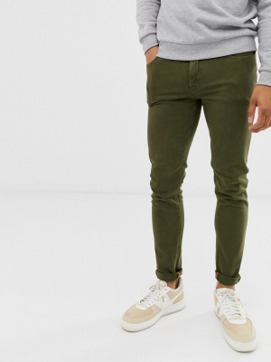 Asos Design Skinny Jeans In Khaki