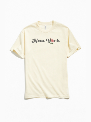 New York Rose Text Tee