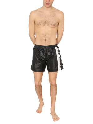 Balmain Logo Print Swim Trunks