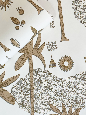 Cosmic Desert Wallpaper In Gold By Justina Blakeney® - Sure Strip