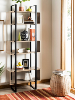 Adhara Wood Etagere Oak - Safavieh