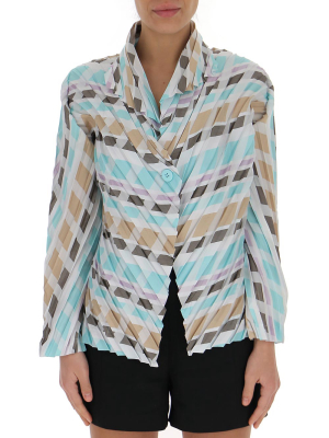 Issey Miyake Multi-stripe Pleated Jacket